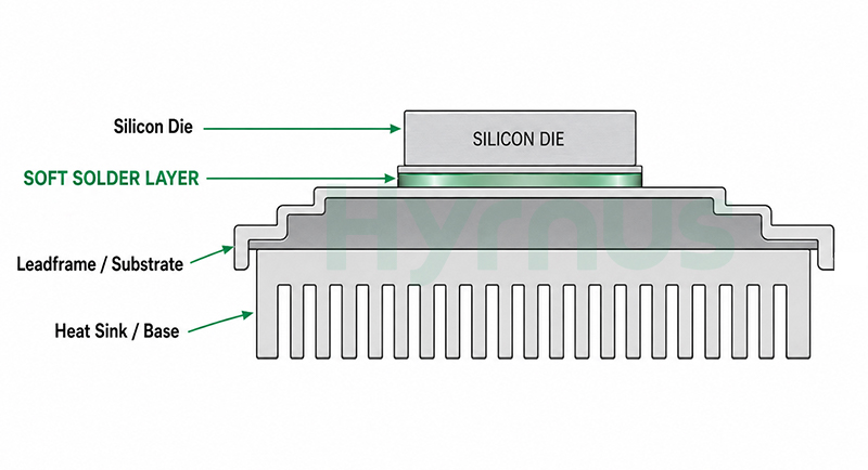Soft solder die attach process Soft solder die attach process